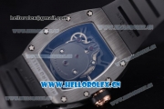 Richard Mille RM052 Miyota 9015 Automatic PVD Case with Skull Dial and Black Rubber Strap