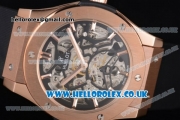 Hublot Classic Fusion Skeleton Asia Automatic Rose Gold Case with Skeleton Dial and Black Rubber Strap