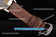U-Boat Classico Italo Fontana Miyota OS10 Quartz Steel Case with Grey Dial Brown Leather Strap and Yellow Arabic/Stick Markers