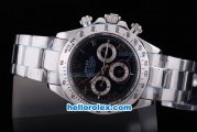 Rolex Daytona Oyster Perpetual Chronometer Automatic with Black Dial-White Bezel and Roman Marking