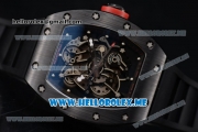 Richard Mille RM 055 Miyota 9015 Automatic PVD Case with Skeleton Dial and Dot Markers Black Rubber Strap