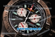 Breitling Avenger Skyland Chrono Swiss Quartz PVD Case with Black Dial and Green/Black Nylon Strap