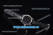 Omega Seamaster Aqua Terra 150 M Co-Axial Clone 8500 Automatic Steel Case with Black Dial Stick Markers and Black Leather Strap (EF)