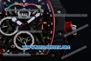 Richard Mille RM 50-03 Chrono Japanese Miyota 9015 Automatic Movement PVD Case with Skeleton Dial and Black Rubber Strap