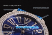 Blancpain Women Ladybird Ultraplate Miyota 9015 Automatic Steel Case with Diamonds Bezel and Blue Dial (G5)