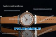 Hublot Classic Fusion Miyota 9015 Automatic Rose Gold Case with White Dial Stick Markers and Light Orange Genuine Leather Strap