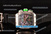 Richard Mille RM11-01 Mancini Chronograph Swiss Valjoux 7750 Automatic Steel Case with Skeleton Dial and White Markers - 1:1 Original