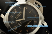 Panerai Luminor Marina 1950 3 Days PAM 00359 Swiss Valjoux 7750-CHG-ORG Automatic Steel Case with Black Leather Strap Black Dial and Numeral Markers 1:1 Original