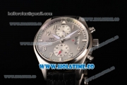 IWC Pilot's Watch Chrono Swiss Valjoux 7750 Automatic Steel Case with Gray Dial and Arabic Numeral Markers (H)