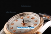 Rolex Datejust Working Chronograph Automatic Movement Two Tone Case with Sliver Dial and Diamond Marking