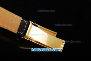 Rolex Datejust Swiss ETA 2836 Automatic Movement Black Dial with Diamond Bezel-Black Leather Strap