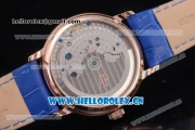 Audemars Piguet Jules Audemars Skeleton Tourbillon Asia ST25 Automatic Rose Gold Case Blue Dial Roman Numeral Markers and Blue Leather Strap