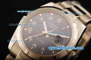 Rolex Oyster Perpetual Date Automatic Movement ETA Coating Case with Roman Numerals and Steel Strap