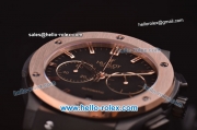 Hublot Classic Fusion Chrono Miyota Quartz PVD Case with Rose Gold Bezel and Black Dial