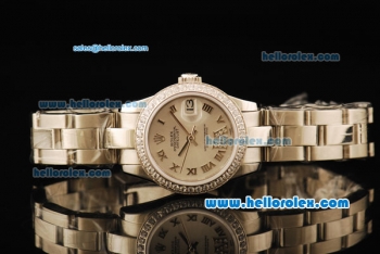 Rolex Datejust Automatic Movement Full Steel with ETA Coating Case with Silver Dial-Diamond Bezel