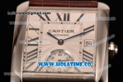 Cartier Tank MC Swiss ETA 2824 Automatic Steel Case with White Dial and Black Roman Numeral Markers