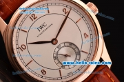 IWC Portuguese Vintage Swiss ETA 2836 Automartic Rose Gold Case with White Dial and Numeral/Stick Markers