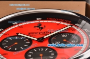 Ferrari Granturismo Quartz Wall Clock Stainless Steel Case with Red Dial