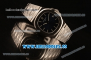 Patek Philippe Nautilus Jumbo Miyota 9015 Automatic Full Steel with Black DIal and Stick Markers - 1:1 Original