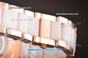 Hublot Big bang Swiss Valjoux 7750 Automatic Rose Gold Case with White Dial and Rose Gold/Ceramic Bracelet