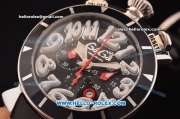 Gaga Milano Chrono 48 Miyota OS20 Quartz PVD Bezel with Black Dial and White Numeral Markers