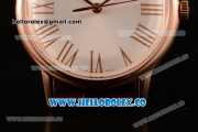 Zenith Vintage Miyota 9015 Automatic Rose Gold Case with White Dial and Brown Leather Strap - (AAAF)