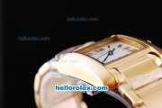 Cartier tank francaise with Full Gold and White Dial