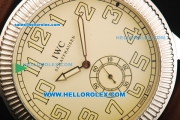 IWC Pilot's Watch Asia Manual Winding Movement Steel Case with Beige Dial and Brown Leather Strap