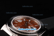 Rolex Datejust Oyster Perpetual Automatic Movement Orange Dial with Black Rubber Bezel and Black Rubber Strap
