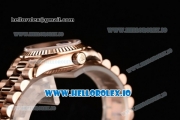 Rolex Datejust Swiss ETA 2671 Automatic Rose Gold Case with Pink Dial Roman Numeral Markers and Rose Gold Bracelet (BP)