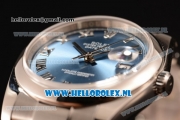 Rolex Datejust Clone Rolex 3135 Automatic Steel Case with Blue Dial Roman Numeral Markers and Steel Bracelet