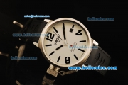 U-Boat Golden Crown Automatic Movement Steel Case with Black Markers and Black Rubber Strap