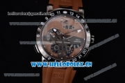 Ulysse Nardin Executive Dual Time & Big Date Asia ST25 Automatic Steel Case Brown Dial White Markers and Brown Rubber Strap