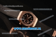 Hublot Big Bang Unico Chrono Swiss Valjoux 7750 Automatic Rose Gold Case Rose Gold Bezel with Skeleton Dial and Black Rubber Strap - 1:1 Original