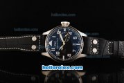 IWC Big Pilot Swiss Valjoux 7750 Automatic Movement Steel Case with Black Dial-Black Leather Strap