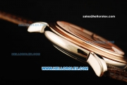 Patek Philippe Calatrava Swiss ETA 2836 Automatic Rose Gold Case with White Dial and Black Leather Strap