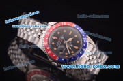 Rolex GMT Master Vintage Swiss ETA 2836 Automatic Full Steel with Blue/Red Bezel and Black Dial