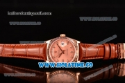 Rolex Day-Date Asia 2813/Swiss ETA 2836/Clone Rolex 3135 Automatic Rose Gold Case with Diamonds Markers and Pink Dial (BP)