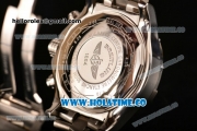 Breitling Super Avenger Ultimate Chrono Swiss Valjoux 7750 Automatic Silver Case with White Dial