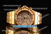 Audemars Piguet Royal Oak Chrono Swiss Valjoux 7750 Automatic Yellow Gold Case White Dial With Stick Markers Yellow Gold Bracelet