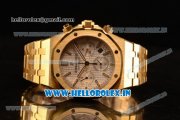 Audemars Piguet Royal Oak Chrono Swiss Valjoux 7750 Automatic Yellow Gold Case White Dial With Stick Markers Yellow Gold Bracelet