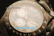 Rolex Daytona Chronograph Swiss Valjoux 7750 Automatic PVD Case and Black MOP Dial-PVD Strap