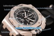 Audemars Piguet Royal Oak Offshore Chronograph Miyota OS10 Quartz Steel Case with Black Dial and Stick Markers