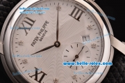 Patek Philippe Calatrava Swiss ETA 2836 Automatic Steel Case with White Dial and Diamond/Roman Numeral Markers