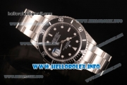 Rolex Submariner Swiss ETA 2836 Automatic Steel Case/Bracelet with White Dot Markers and Black Dial (BP)