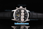 Ferrari Classic Automatic Movement Steel Case with Silver Stick Markers-Black Dial and Black Leather Strap