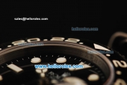 Rolex GMT-Master II Swiss ETA 2836 Automatic Movement PVD Case with Black Dial and Black Nylon Strap