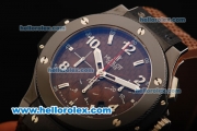 Hublot Big Bang Swiss Valjoux 7750 Automatic Movement Full Ceramic with Brown Dial and Brown Rubber Strap - 1:1 Original