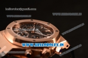 Audemars Piguet Royal Oak Chrono Rose Gold Case With Black Dial Clone AP3126 Automatic Black Leather