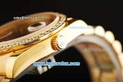 Rolex Datejust Oyster Perpetual Automatic Movement Full Gold with Roman Numeral Markers and Diamond Bezel